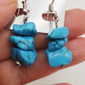 Blue Turquoise Chunky Earrings